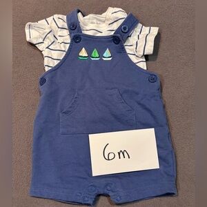 Blue Sailboat Baby Romper